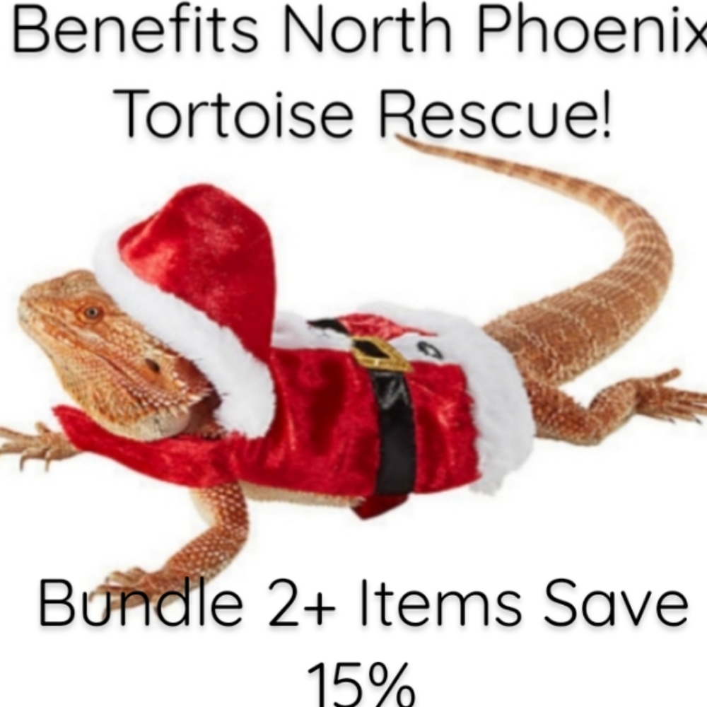 MERRY & BRIGHT Bearded Dragon Reptile Santa Clause Costume.